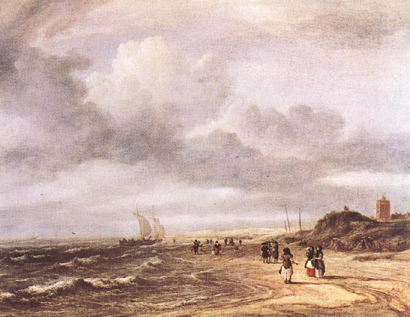 RUISDAEL, Jacob Isaackszon van The Shore at Egmond-an-Zee  d France oil painting art